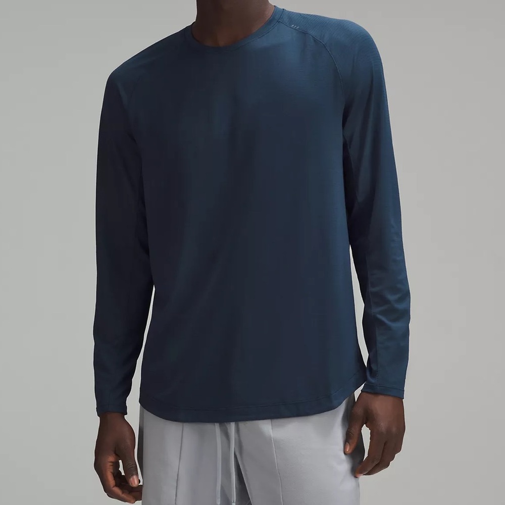 lululemon athletica Men's Long Sleeve Crew Neck Shirt - Deep Teal Blue